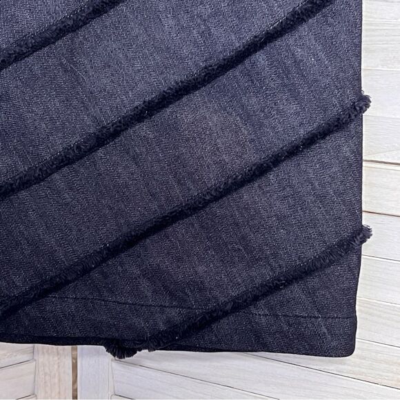 Worth Denim Fringe Pencil Mini Skirt 6 - Picture 5 of 8